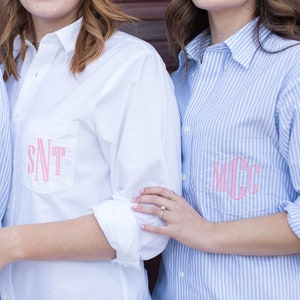 Monogrammed, Oversized, Bridal Party Shirt | Personalized Oxford Shirt |Bridesmaids Gift| Bachelorette Party| Bridesmaid Shirts