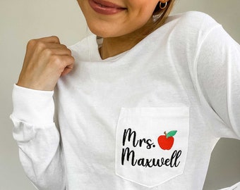 Personalized Teacher Shirt | Apple Teacher Shirt | Custom Teacher Shirt | Teacher Shirt | Gift For Teacher