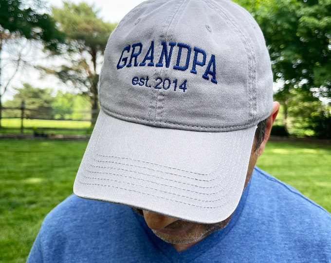 Custom Varsity Embroidered Grandpa Hat | Gift for Papa | Grandad Hat | Gift for Grandpa | Father's Day Gift | Personalized Hat | For Him