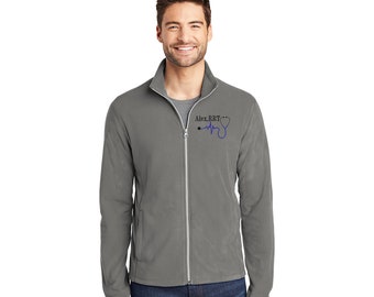 Men's Medical Fleece Full Zip | Men's Personalized Nurse Zip | Men's Medical Jacket