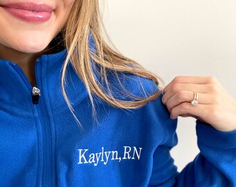 Custom Embroidered Microfleece Medical Jacket | Nurse, Doctor Gift