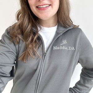 Personalized Full Zippered Toothbrush Dental Polyester Jacket | Dental Office Jacket | Gift for Dental Student | Dental Hygienist Jacket