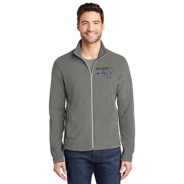 Men's Medical Fleece Full Zip | Men's Personalized Nurse Zip | Men's Medical Jacket