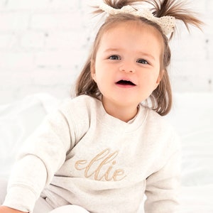 Custom Name Embroidered Crewneck Toddler Sweatshirt - Embroidered Toddler Top- Personalized Name Sweatshirt - Toddler name Sweatshirt