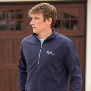 Monogrammed Quarter Zip | Personalized Men's Fleece | Custom Pullover | Groomsmen Gift | Father's Day Gift | Gift for Him