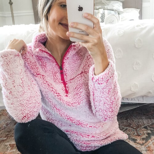 Monogrammed Quarter Zip Sherpa Pullover 