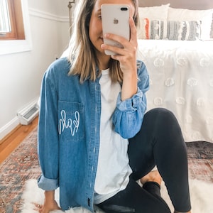 Denim shirt layering online