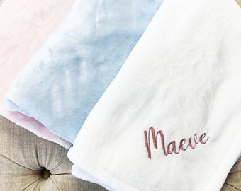 Monogrammed Baby Blanket | Embroidered Fleece, Personalized Gift