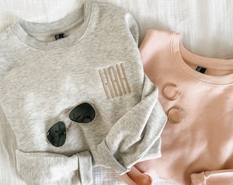 Monogrammed Crewneck Sweatshirt | Personalized Crew Neck Pullover | Embroidered Sweatshirt | Multiple Colors