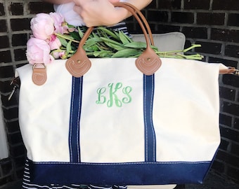 Borsa da viaggio in tela con monogramma / Bagaglio a mano personalizzato