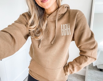Custom Embroidered Monogram Hoodie | Unisex Cotton-Blend Sweater