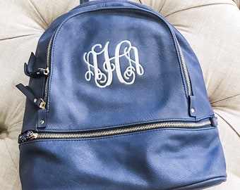 Vegan Leather Backpack | Monogrammed Backpack | Personalized Backpack | Back to School | Blake Backpack