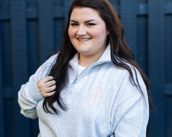 Monogrammed Quarter Zip Pullover | Personalized Sweatshirt