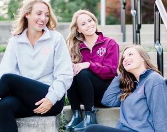 Monogram Quarter Zip Fleece Pullover | Personalized Gift