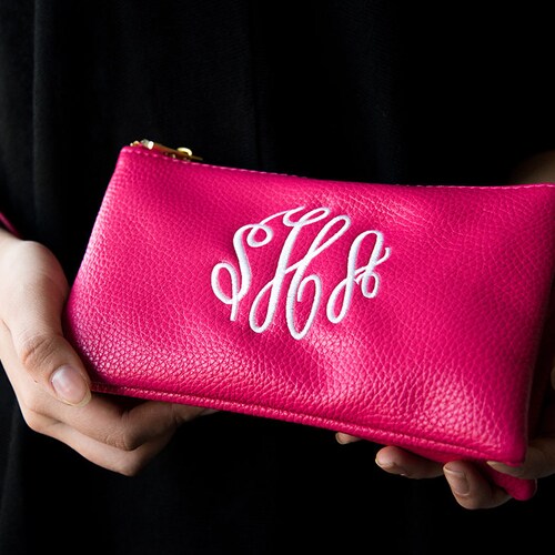 Monogrammed Clutch Wristlet Personalized Clutch Crossbody Etsy