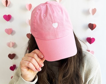 Embroidered Mini Heart Baseball Cap | Valentine's Day Gift | Minimal Embroidered Hat | Mini Heart Hat | Gift for Vday