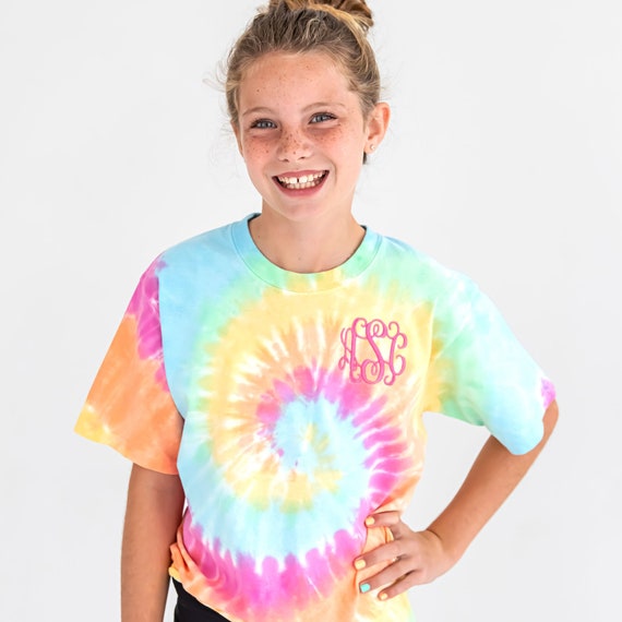 Camiseta Tie Dye para ninos con monograma Tie Dye personalizado para ninos Etsy Espana