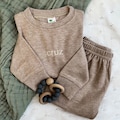 Personalized Leighton Jogger Set for Babies with Minimalist Embroidery | 2 Piece Lightweight Set | Baby Gift | New Baby | Name on Chest