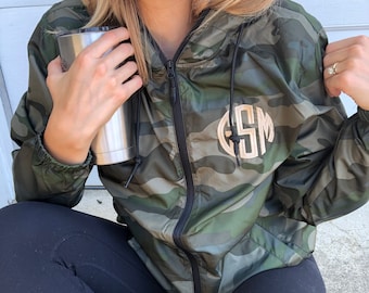 Personalized Camo Full Zip Windbreaker