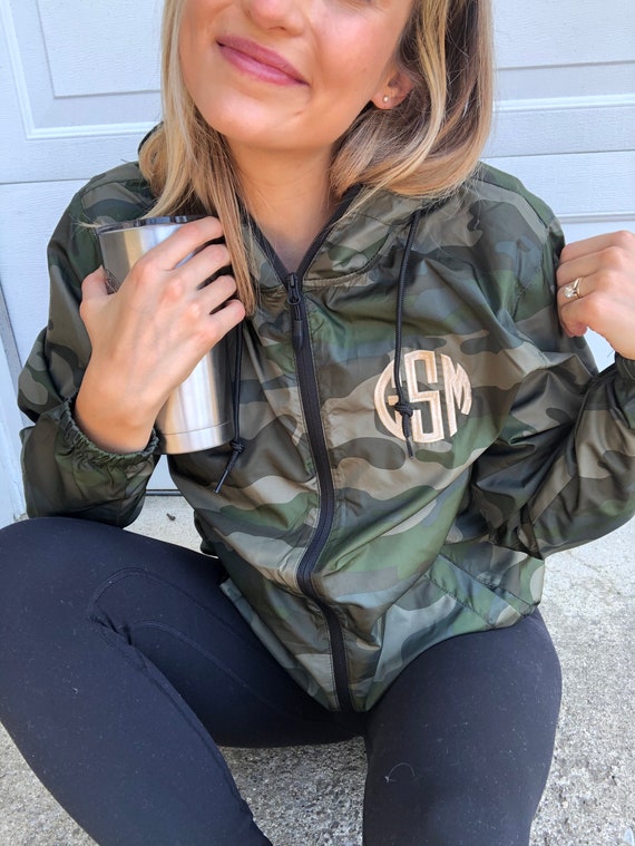 Personalized Camo Full Zip Windbreaker 