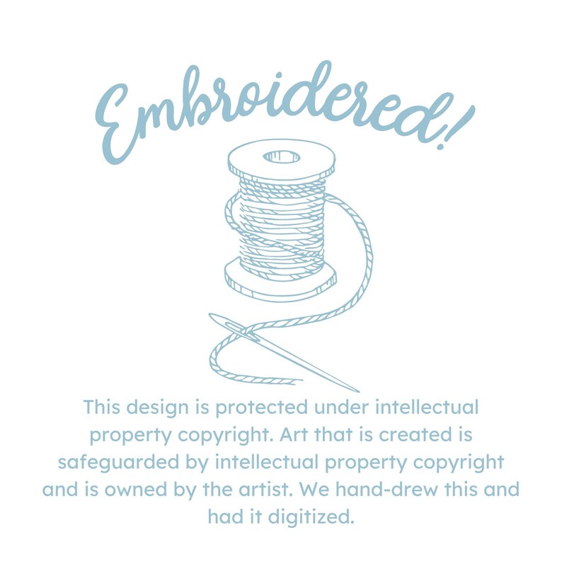this is a custom embroidered design protected by intellectual property copyright.