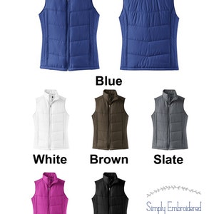 Monogrammed Collar Quilted Preppy Vest Jacket image 3