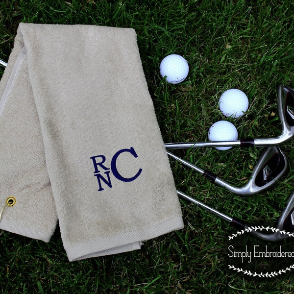 Monogrammed Golf Towel | Groomsman Gift | Personalized Boyfriend Gift