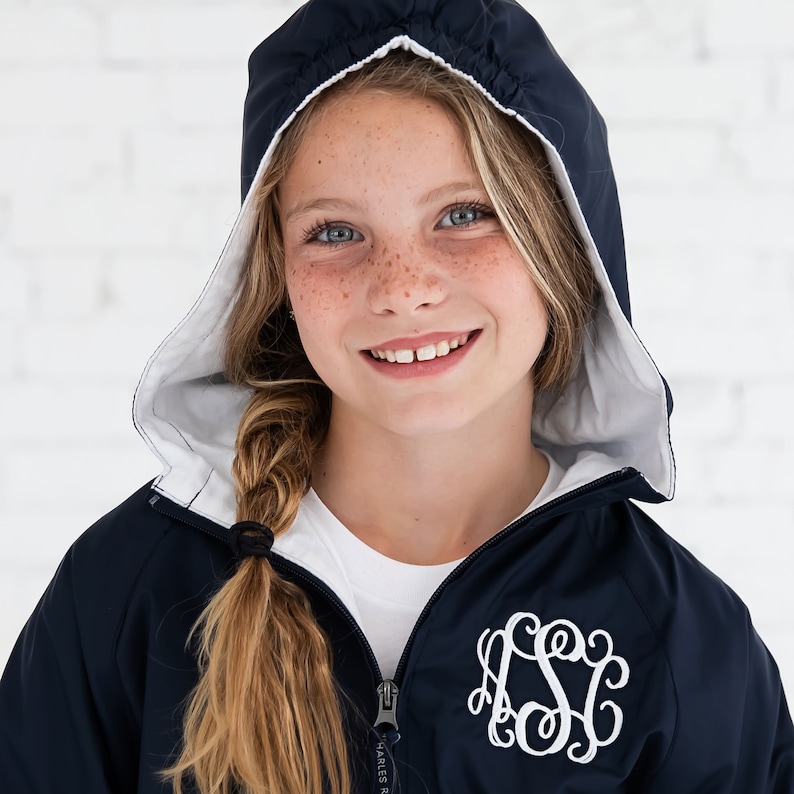 Monogrammed Youth Half Zip Rain Jacket Kids Rain Jacket Etsy