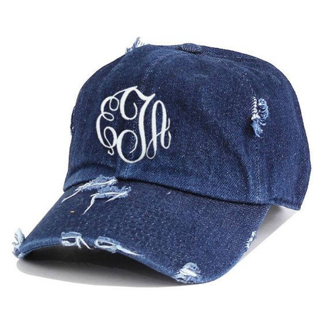 hat monogram denim