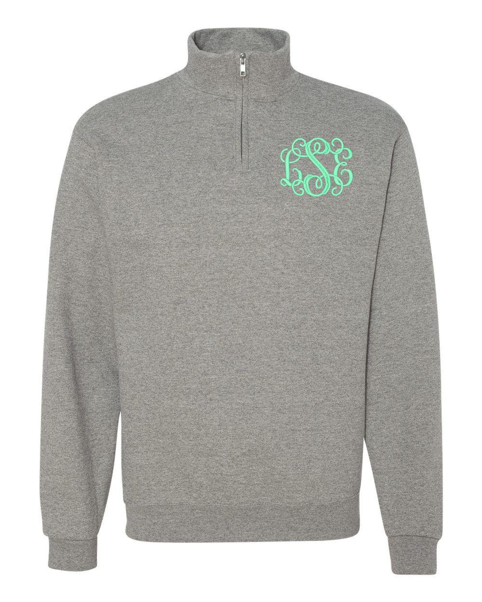 FREE Shipping Monogram Pullover Personalized Quarter Zip - Etsy