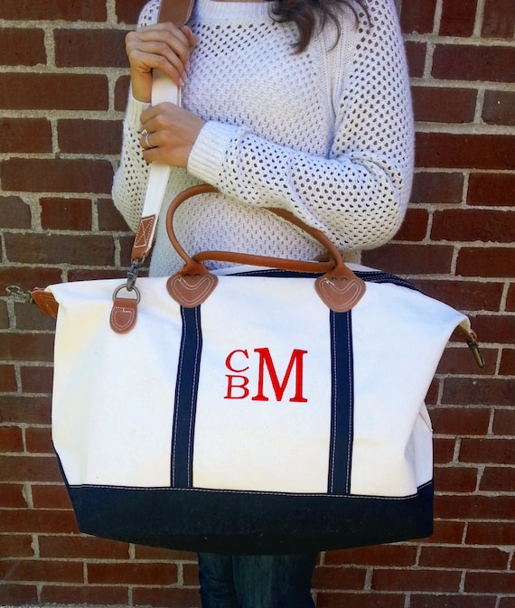 Monogram Canvas Satchel Duffle Weekender Bag 