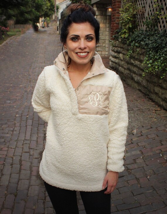 personalized sherpa pullover