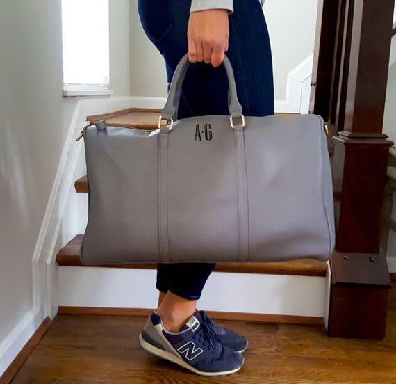 Monogram Vegan Leather Overnight Duffel  Monogrammed Leather