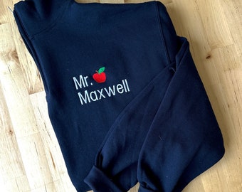 Sudadera con cremallera de un cuarto de pulgada personalizada para maestros, regalo para maestros, graduación de maestros, agradecimiento a maestros