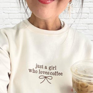 Embroidered Coffee Sweatshirt, Barista Embroidery Sweater | Embroidered Espresso Martini | Just A Girl Who Loves Espresso Martinis | G18EJAG