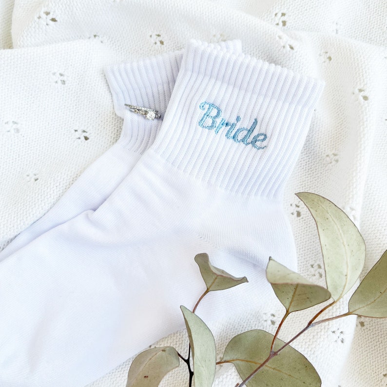 Custom Embroidered Bride Ankle Socks | Gift for Her | Wedding Socks | Bridal Party Gifts | Custom Socks | Gift for Her | Wifey | AMSEBC