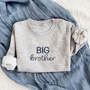 Custom BIG Brother Embroidered Toddler Sweatshirt | Pregnancy Announcement | Custom Embroidery | New Baby | Newborn Photos | RS17EBB1