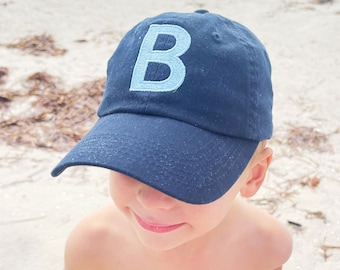 Personalized Single Initial Youth Baseball Cap |  Custom Embroidered Hat for Kids | Summer Hat | Gift for Kids |  Kids' Accessories