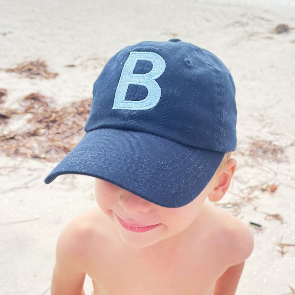 Personalized Single Initial Youth Baseball Cap |  Custom Embroidered Hat for Kids | Summer Hat | Gift for Kids |  Kids' Accessories