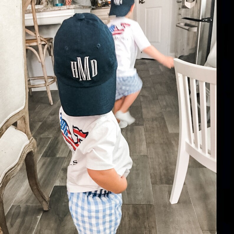 Casquette de baseball monogrammée pour jeunes Chapeau monogramme pour tout-petit, casquette de baseball personnalisée pour enfants Plusieurs couleurs image 2