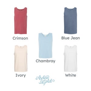 tank top color options: crimson, blue jean, chambray, white, ivory