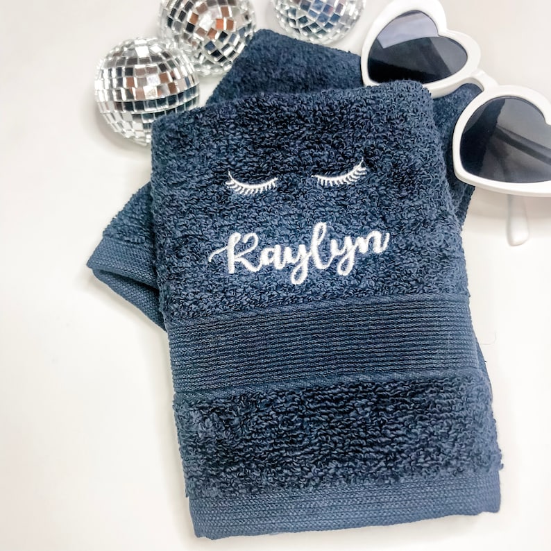Eyelash Cotton Face Towel Set of Two Personalized Makeup Etsy