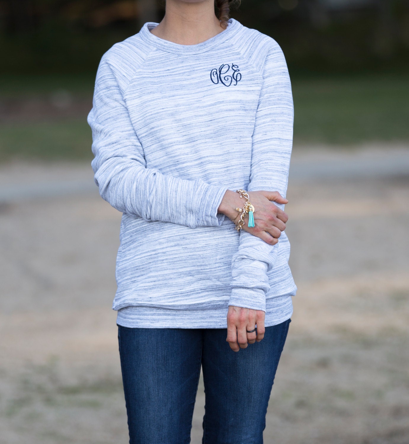 Monogrammed Cozy Crew Neck Sweatshirt 2 