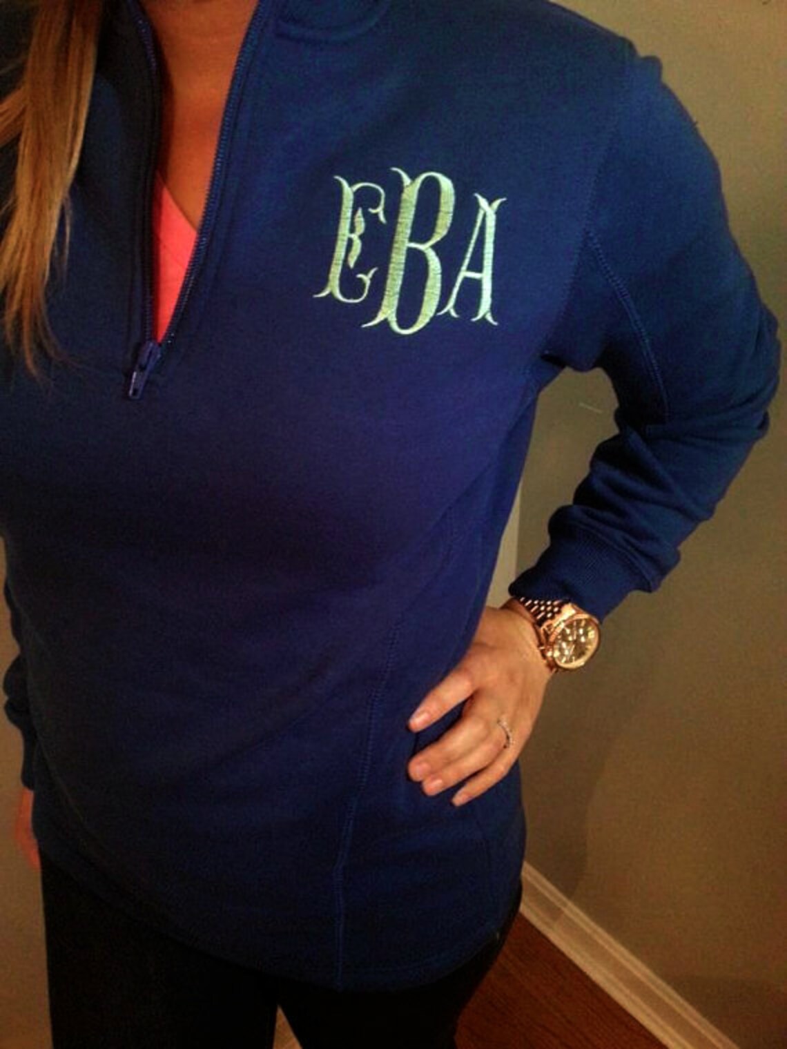 Western Geometric Printed Quarter Zip Pullover Sweater main image 0