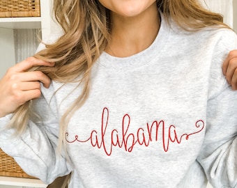 Embroidered State Pride Crew Neck Sweatshirt | Custom Stitched
