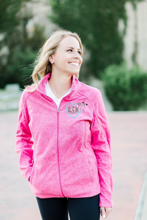  Cardiac Nurse Full-Zip Monogram Jacket, Custom Embroidery