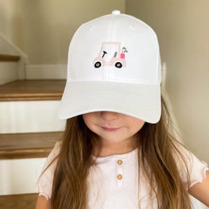 Cute Embroidered Golf Cart Hat For Kids | Baseball Cap | Golfing | Spring Break | Embroidered Golf Cart | Youth Embroidered Hat | Golf Team
