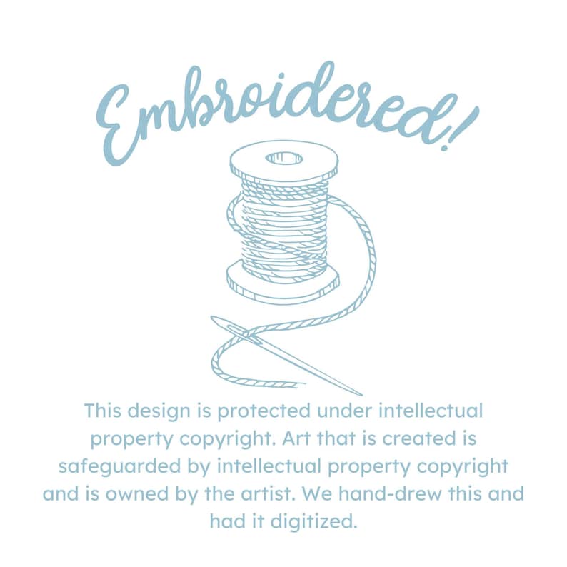 custom embroidered design note -- IP copyright
