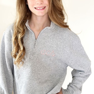 Childrens Youth Monogrammed Quarter Zip Pullover