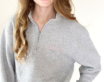 Childrens Youth Monogrammed Quarter Zip Pullover